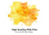 Abstract Yellow Orange Splashes Clipart Bundle