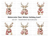 Cute Reindeer with Scarves Clipart Bundle
