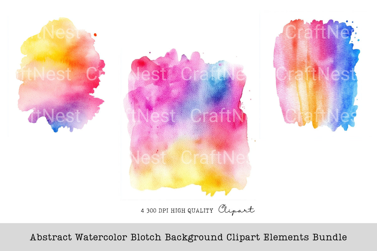 Abstract Blotch Background Elements Clipart Bundle