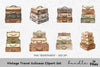 Vintage Travel Suitcase Clipart Bundle