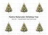 Festive Christmas Tree with Candles Clipart Bundle