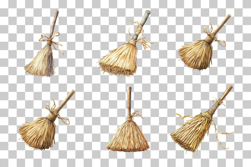Witch Broomstick Clipart Bundle - CraftNest - Digital Crafting and Art