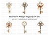 Ornate Decorative Keys Clipart Bundle