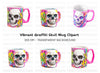 Neon Graffiti Skull Clipart Bundle
