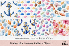 Summer Pattern Clipart Bundle - CraftNest - Digital Crafting and Art