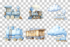 Train Clipart Bundle: Colorful Train Illustrations - CraftNest - Digital Crafting and Art