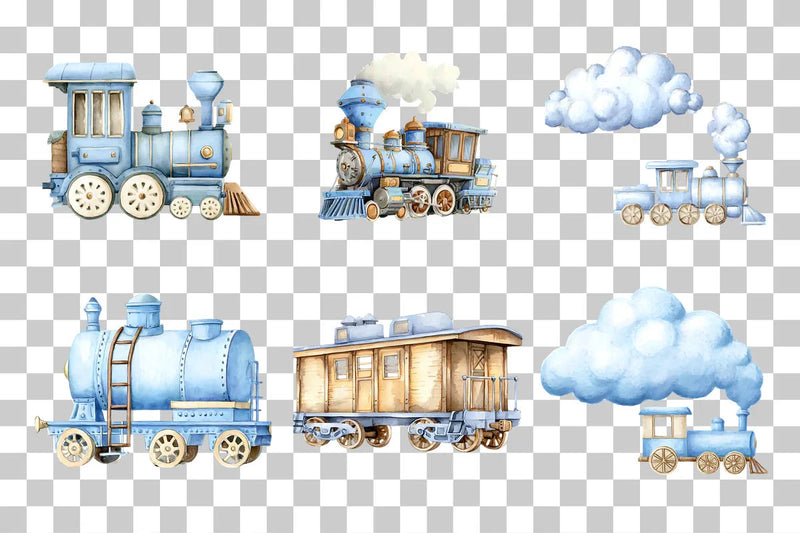 Train Clipart Bundle: Colorful Train Illustrations - CraftNest - Digital Crafting and Art