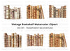 Vintage Bookshelf Clipart Bundle