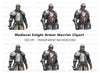 Medieval Knights in Armor Clipart Bundle