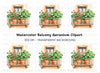 Balcony with Geraniums Clipart Bundle