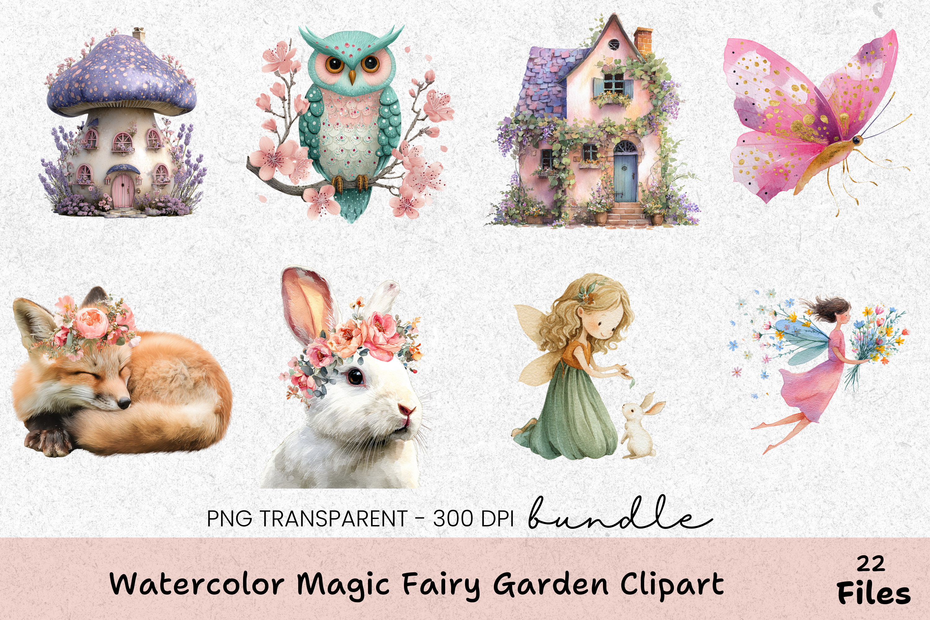 Magic Fairy Garden Clipart Bundle