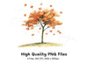 Autumn Trees with Falling Leaves Clipart Bundle