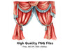 Elegant Red and Gold Curtains Clipart Bundle