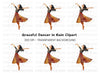Dancing Woman in Rain Clipart Bundle