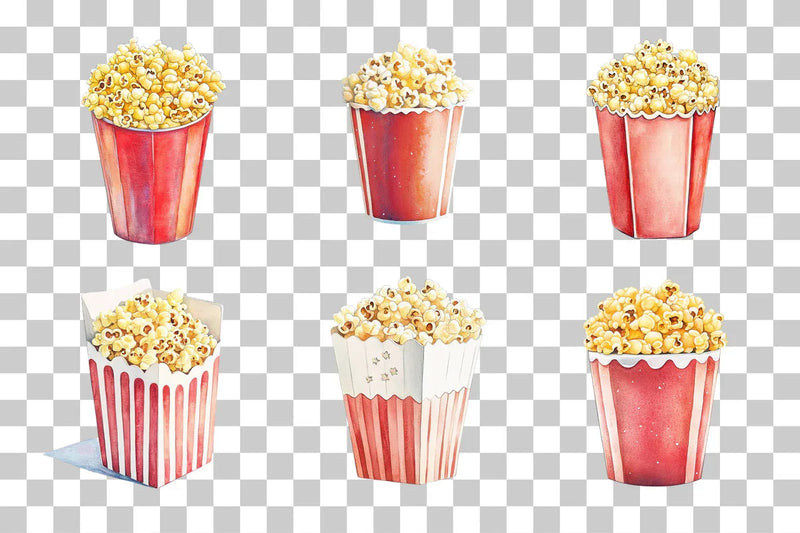 Popcorn Movie Snack Clipart Bundle - CraftNest - Digital Crafting and Art