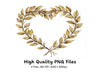 Heart Shaped Leaf Wreaths Clipart Bundle