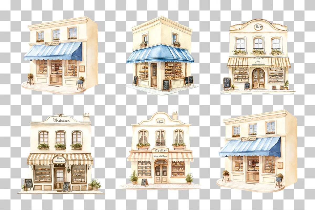 French Bakery Parisian Cafe Clipart Bundle - CraftNest - Digital Crafting and Art