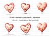 Cute Valentine Heart Clipart Bundle