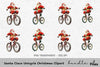 Santa Claus Unicycle Christmas Clipart Bundle
