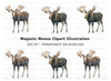 Majestic Moose Clipart Bundle