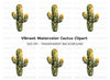 Cactus Glowing Lights Clipart Bundle