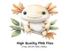 Cute Axolotl Clipart Bundle