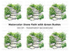 Stone Steps with Lush Greenery Clipart Bundle