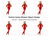 Stylish Christmas Girl Clipart Bundle