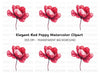 Elegant Red Poppy Clipart Bundle