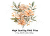 Peach Floral Clipart Bundle