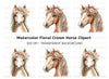 Horses with Flower Crowns Clipart Bundle