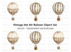 Vintage Hot Air Balloon Clipart Bundle