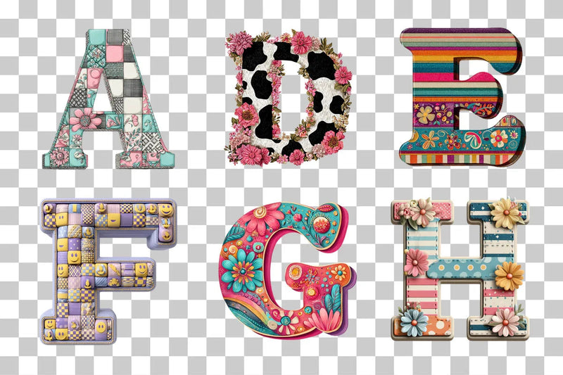 Alphabet Teacher Preppy Clipart Bundle - CraftNest - Digital Crafting and Art