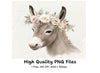 Sweet Donkey Flower Crown Clipart Bundle
