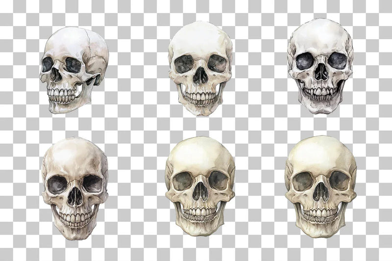 Gothic Skull Ink Illustration Clipart Bundle - CraftNest - Digital Crafting and Art