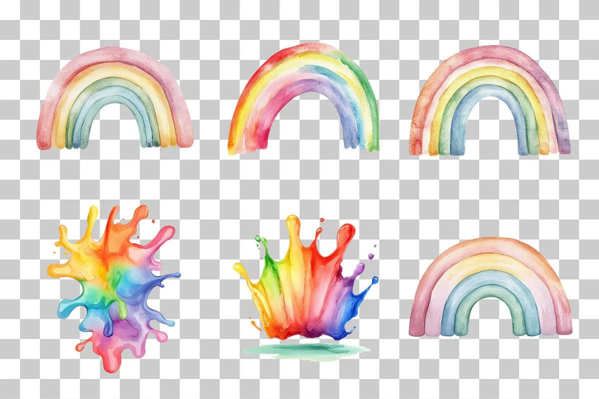 Rainbow Splash Abstract Art Clipart Bundle - CraftNest - Digital Crafting and Art