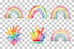 Rainbow Splash Abstract Art Clipart Bundle - CraftNest - Digital Crafting and Art