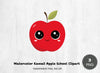 Kawaii Apple School Clipart Bundle