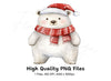 Cute Christmas Polar Bear Clipart Bundle