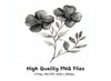 Elegant Black and White Floral Clipart Bundle