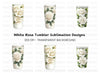 White Rose Tumbler Clipart Bundle