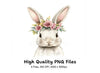 Bunny Faces with Flower Crowns Clipart Bundle