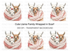 Cute Llama Family Wrapped in Scarf Clipart Bundle