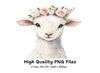 Baby Lambs with Flower Crowns Clipart Bundle