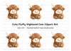 Adorable Highland Cow Clipart Bundle