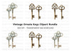 Vintage Skeleton Keys Clipart Bundle