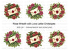 Vintage Rose Wreath Love Letter Clipart Bundle