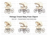 Antique Baby Pram Clipart Bundle