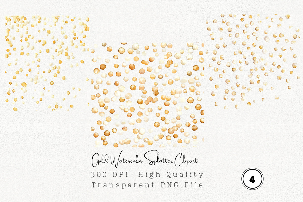 Gold Splatter Clipart Bundle