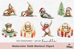 Sloth Workout Clipart Bundle - CraftNest - Digital Crafting and Art